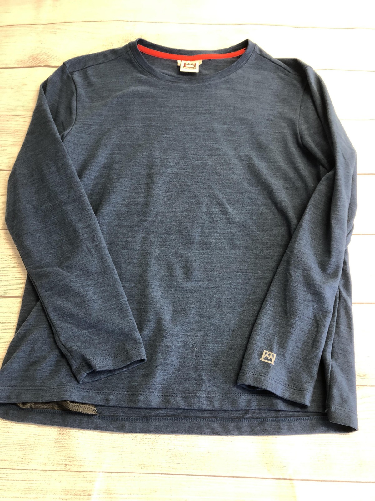 Avalanche Shirt Mens Medium Blue Long Sleeve Hiking Zip Pocket Performance Top gallery