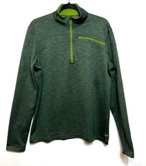 REI Green Half-Zip Pullover Stand-Up Collar Chest Pocket Large Polyester Blend