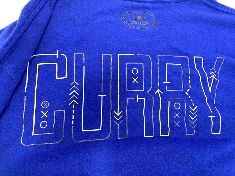 Under Armour Heat Gear Loose Steph Curry Tshirt Front/Back Blue 2XL gallery
