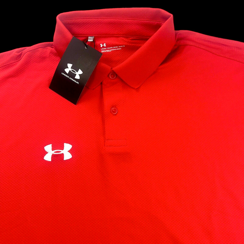 Under Armour Large Performance Golf Polo Shirt Heat Gear Stretch Short Sleeve gallery