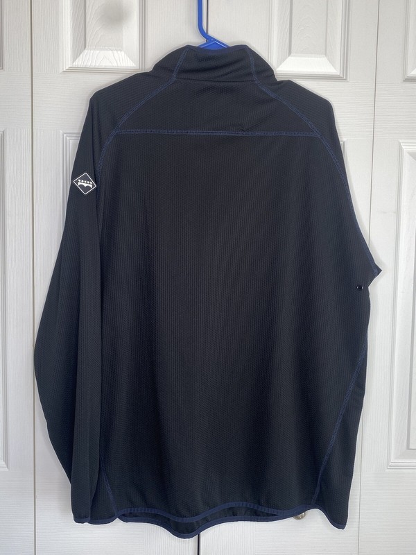 Franchise Club Shirt Men's Quarter Zip Black Blue Waffle Long Sleeve Sz L gallery