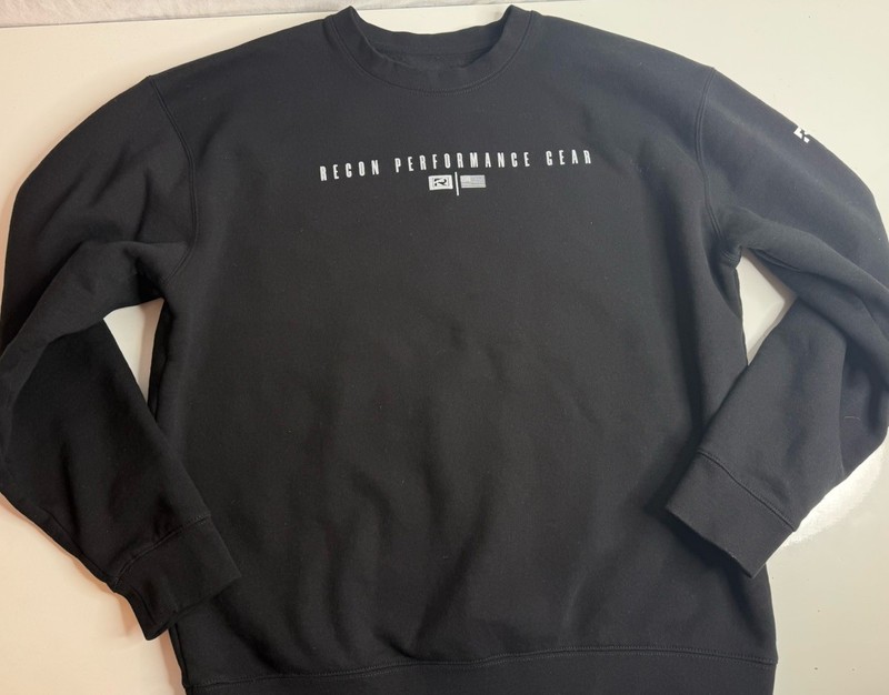 RECON Performance Gear RPG Workout Sweatshirt Sweater Mens Size Large Black gallery