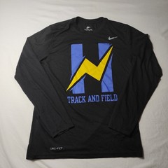 Nike M Men’s Legend Team L/S Training Top Track & Field Black EUC Lightning Bolt