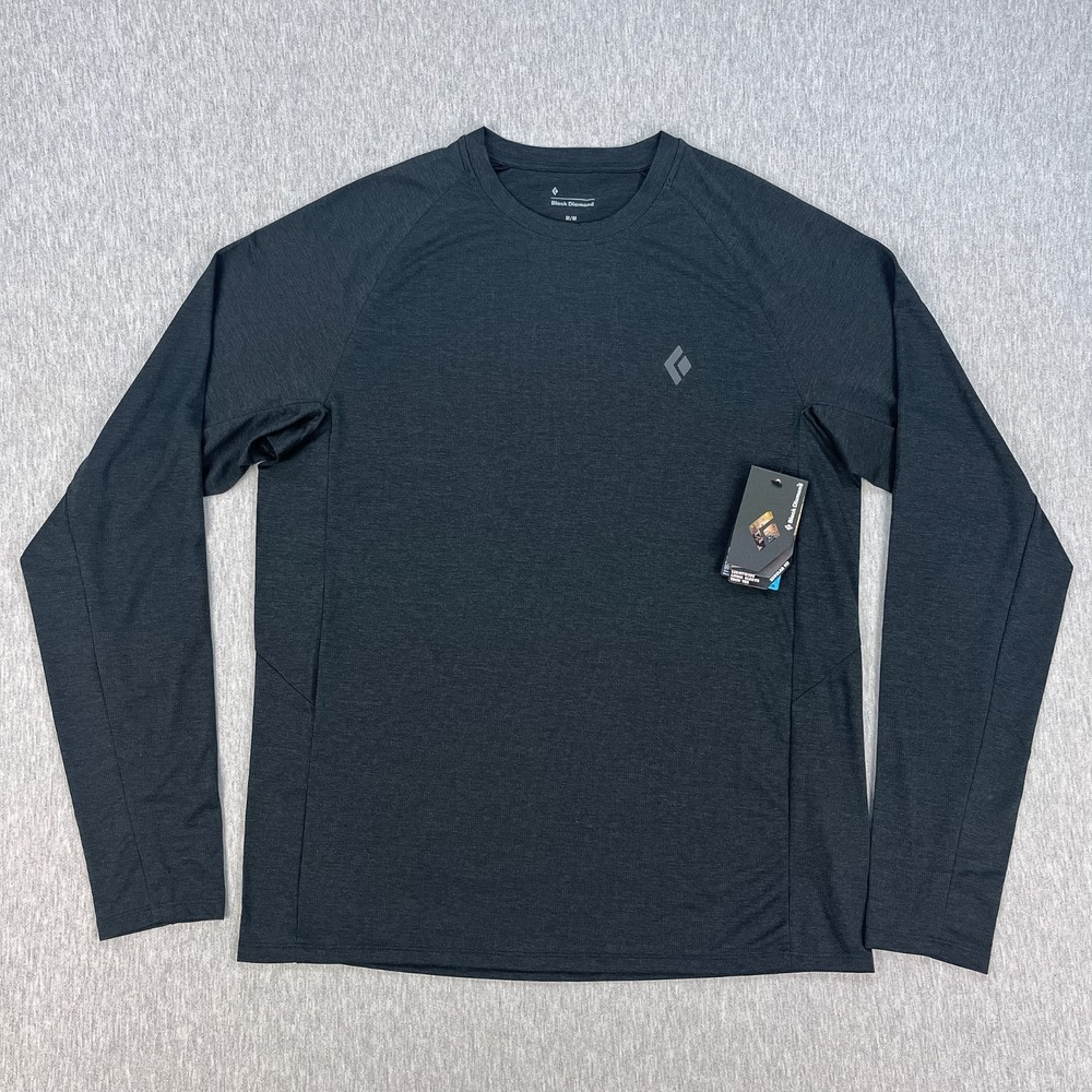 Black Diamond Lightwire LS Tech Tee Mens M Black Base Layer Stretch Mesh NEW $89