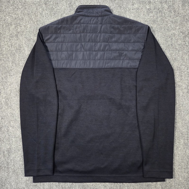 Johnston & Murphy XC4 Pullover Mens Large Blue Quilted Quarter Zip Golf Sweater gallery