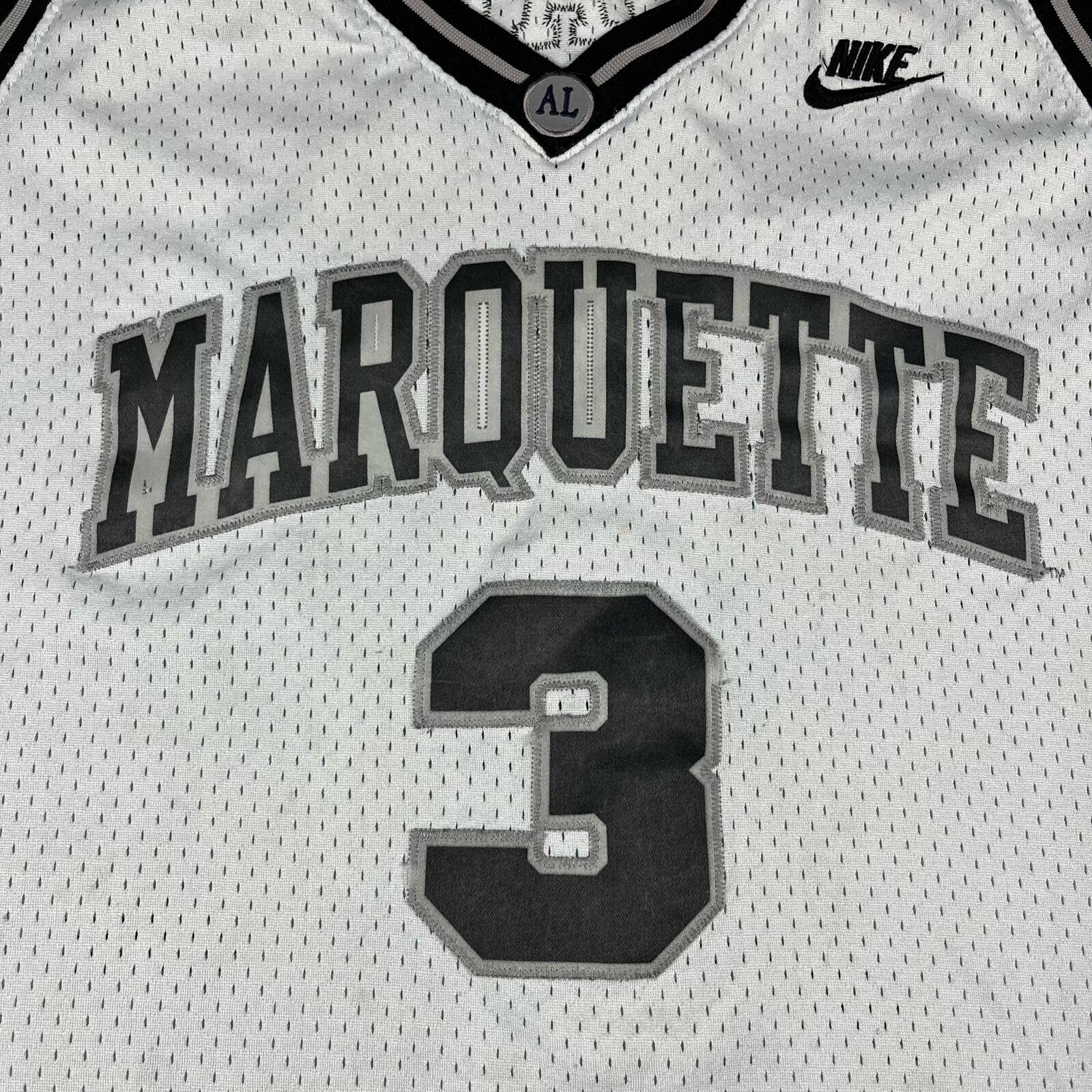 Vintage Nike Dwyane Wade Marquette Golden Eagles White Black Jersey Sz XXL Men’s gallery