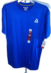Reebok Delta Core T Shirt Mens Small Blue Performance Moisture Wicking NWT