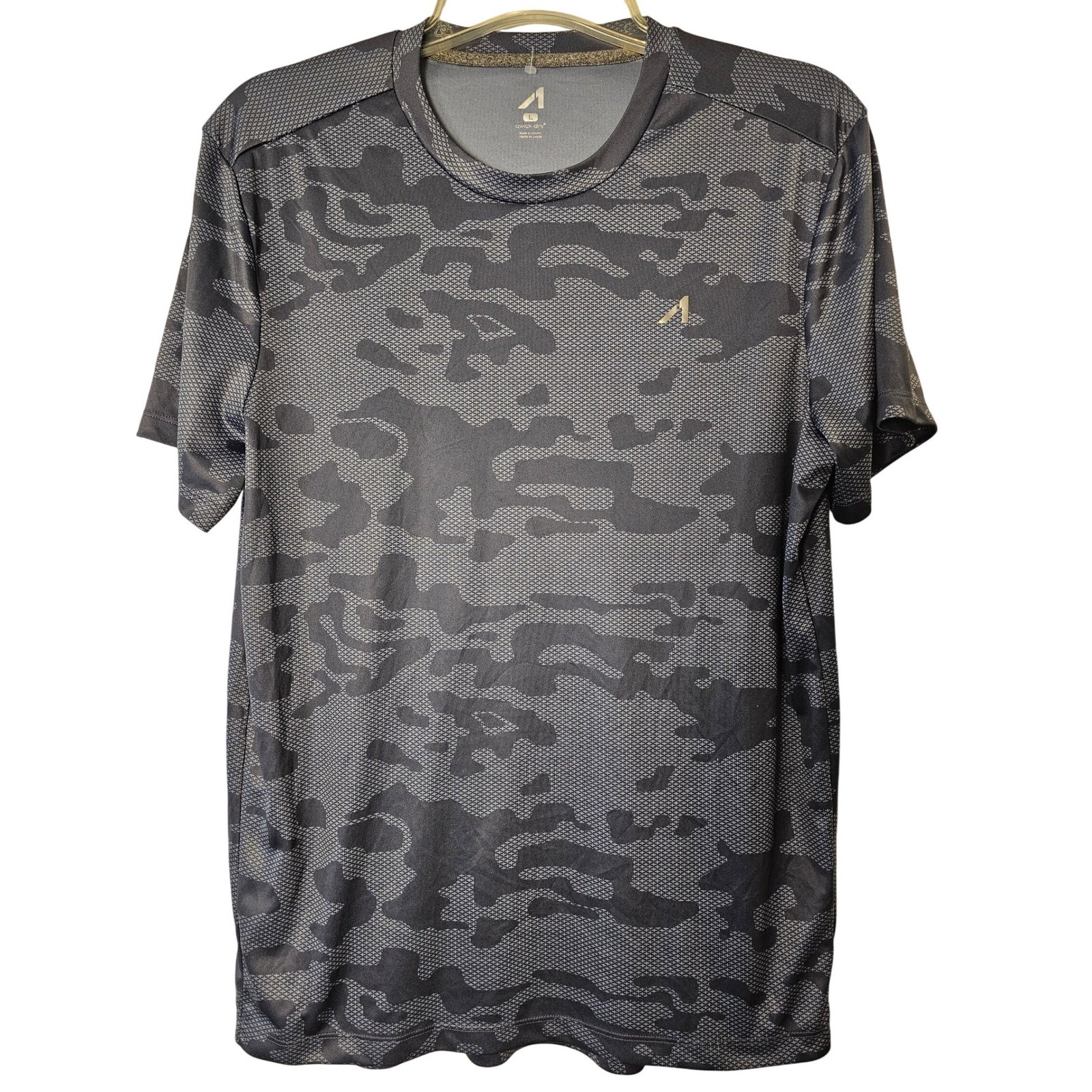 And1 Mens Qwick-Dry Performance T-Shirt Large Gray Black Camo Workout Gym Top gallery