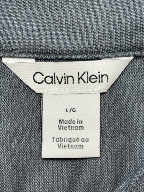 Calvin Klein Pullover Mens Large Gray Long Sleeve 1/4 Zip Mock Neck Top gallery