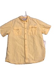 mens colombia light yellow Button Down Shirt Fishing/outdoor
