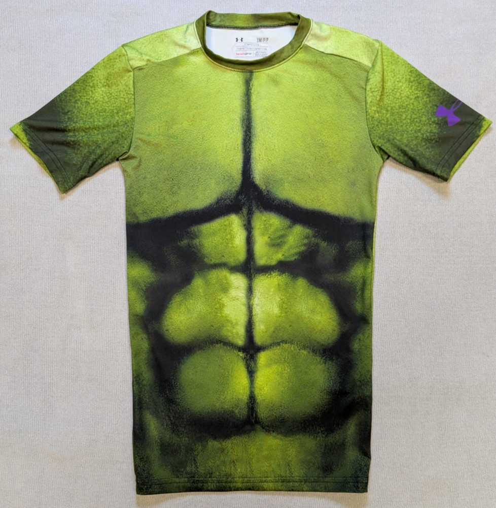 Under Armour Compression Shirt Mens Small Hulk Marvel Avengers Alter Ego Gym