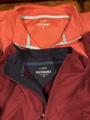 J. Crew Lot 2 Performance Pullover Top Men’s XL 1/4 Zip Activewear Knit shirt
