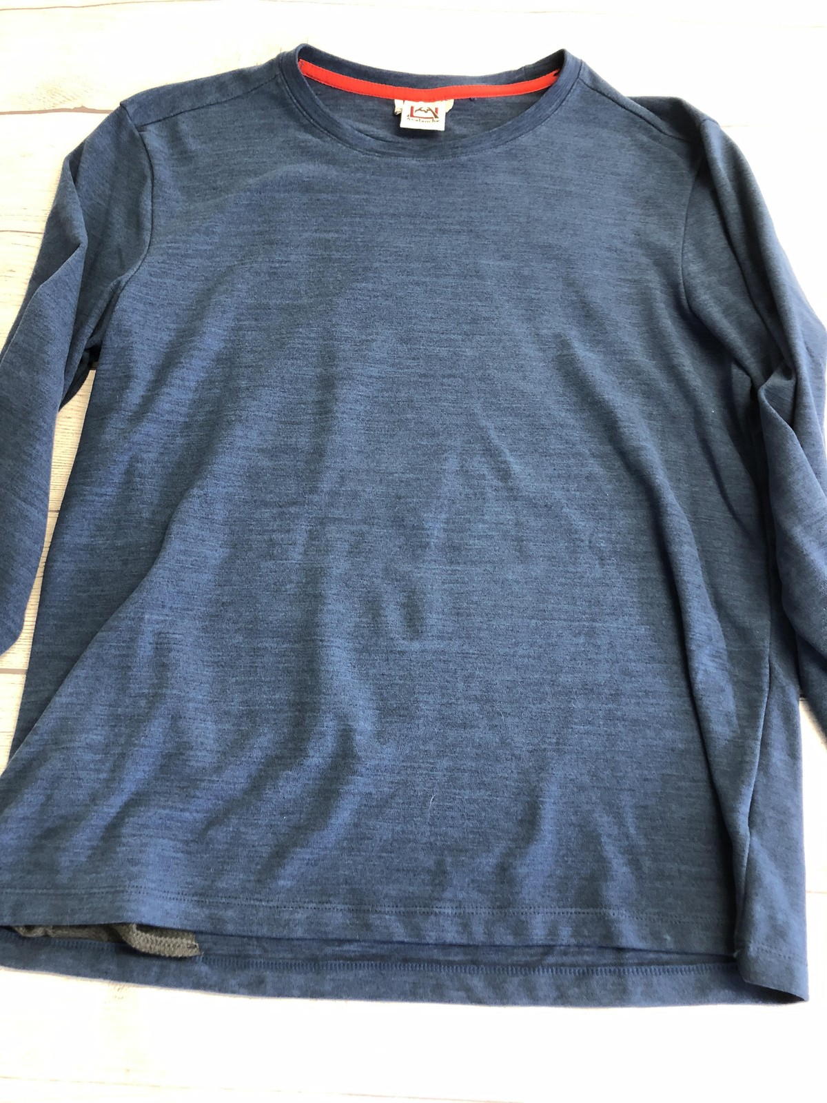Avalanche Shirt Mens Medium Blue Long Sleeve Hiking Zip Pocket Performance Top gallery
