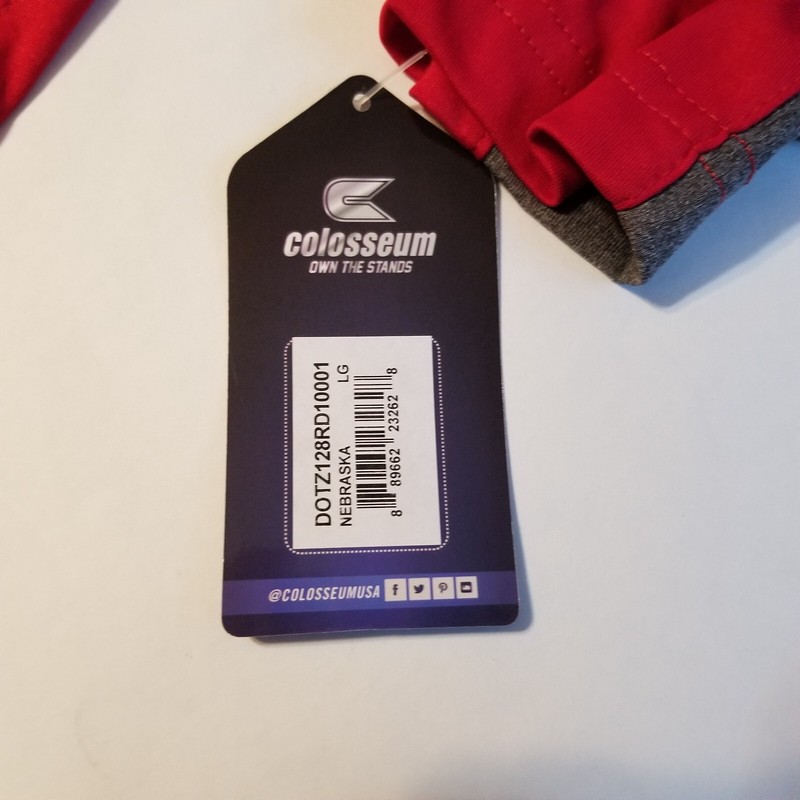 Colosseum Men's Nebraska Huskers N Quarter-Zip Thin Light Jacket Red L Large gallery