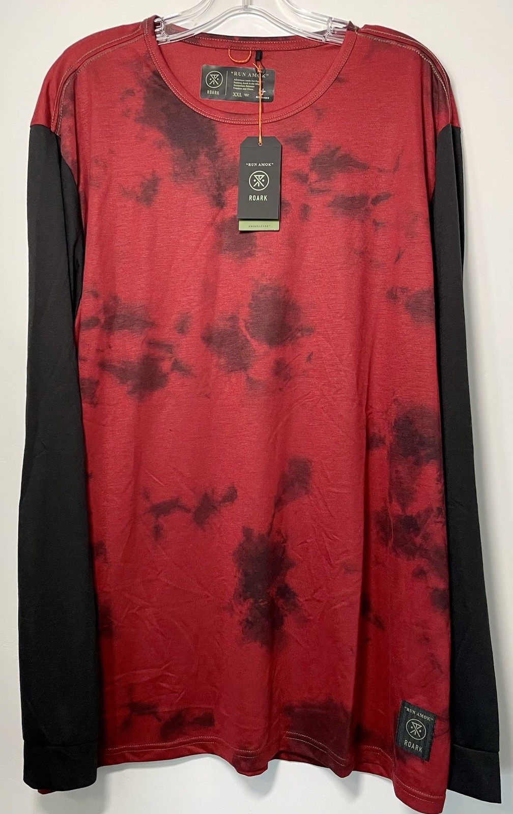 Roark Run Amok Mathis Tie Dye Long Sleeve Men’s XXL Midnight Red RK352 gallery