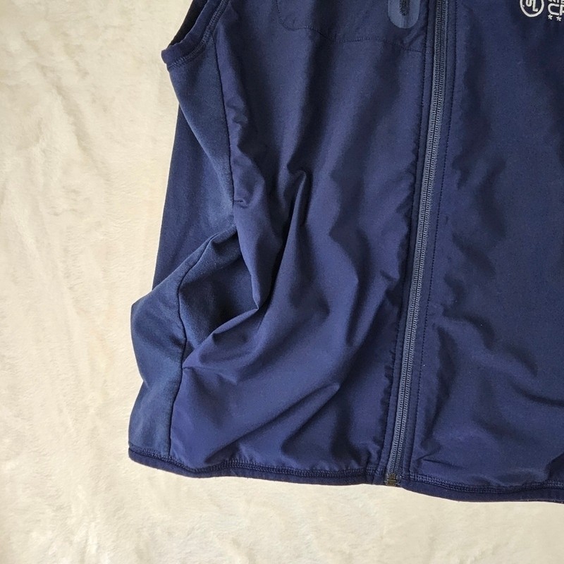 RLX Ralph lauren outerwear vest mens medium full zip blue golf warm stretchy gallery