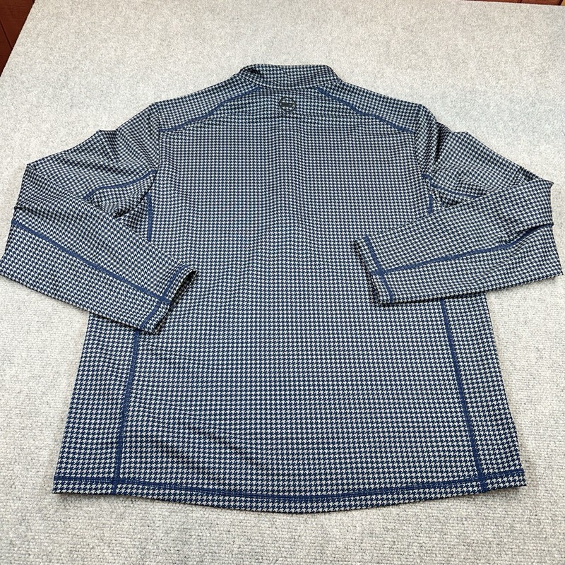 Vineyard Vines Pullover Mens Large Navy Blue Houndstooth Jim Nantz 1/4 Zip Golf gallery
