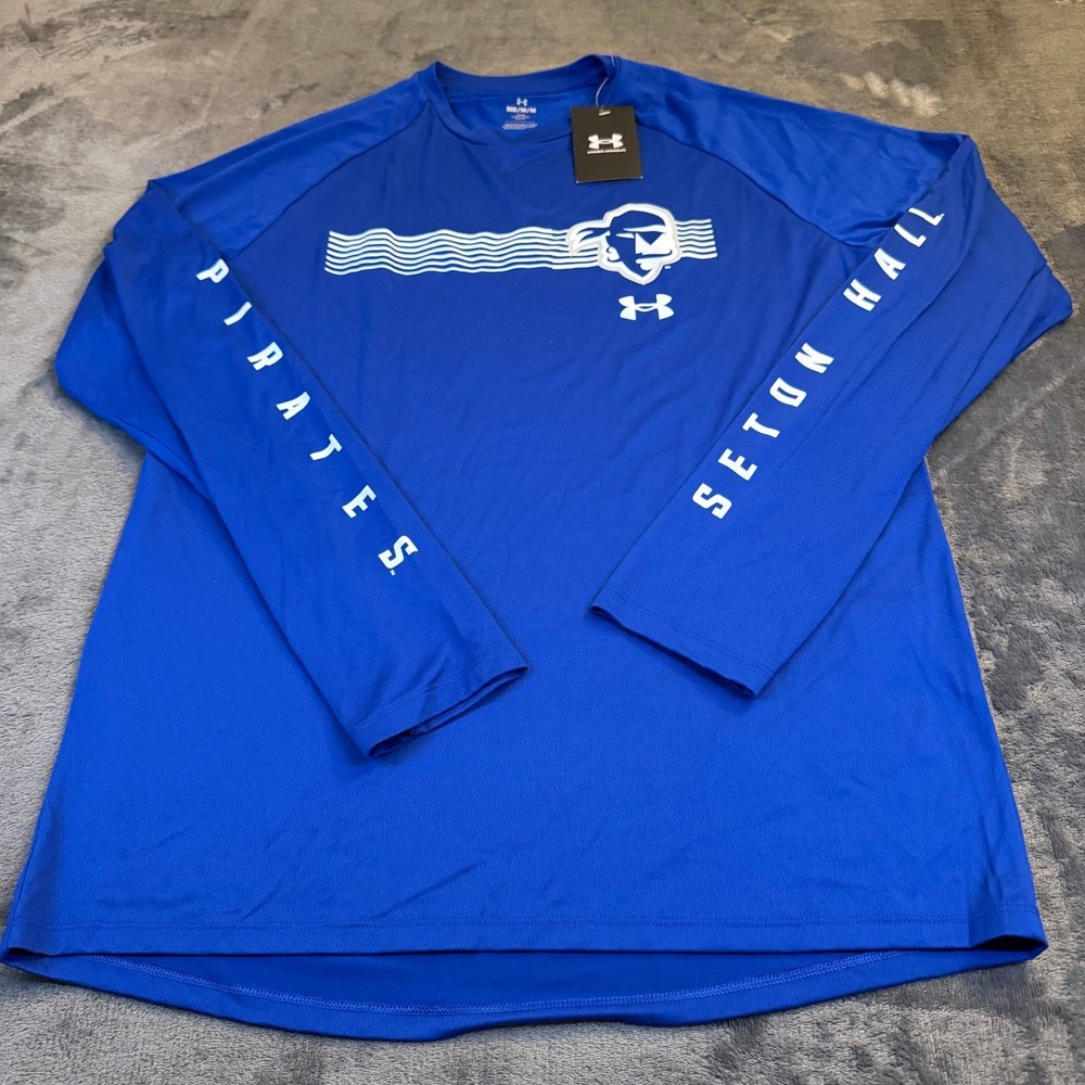 Under Armour Seton Hall Pirates Long Sleeve Athletic Shirt Men's Medium Blue NWT