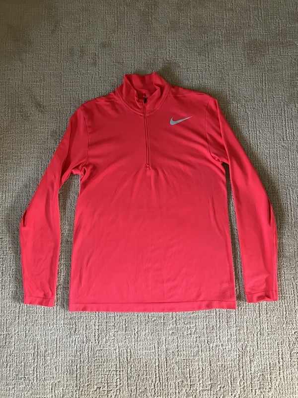 NIKE MENS MEN'S DRI FIT 1/4 ZIP PULLOVER SHIRT RED GOLF MEDIUM M NICE! gallery