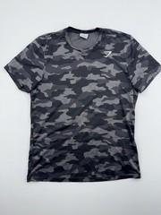 Gymshark Shirt Mens Med Black Gray Camo Arrival Performance Workout Training Gym