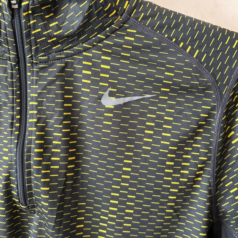 Nike Dri-FIT Racer Half-Zip Running Training Shirt Geometric Design Men's Large gallery