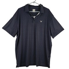 Callaway Men’s XL Opti-Dry Golf Polo Navy Blue Arrow Print Performance Sporty