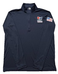 USA Wrestling 1/4 Zip Pullover Lightweight Shirt. Mens L. Navy Blue.