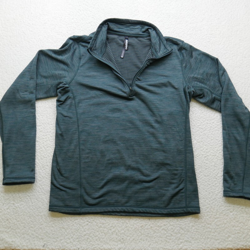 Landway Pullover Mens Medium Quarter Zip Activewear Lightweight Grid Fleece gallery