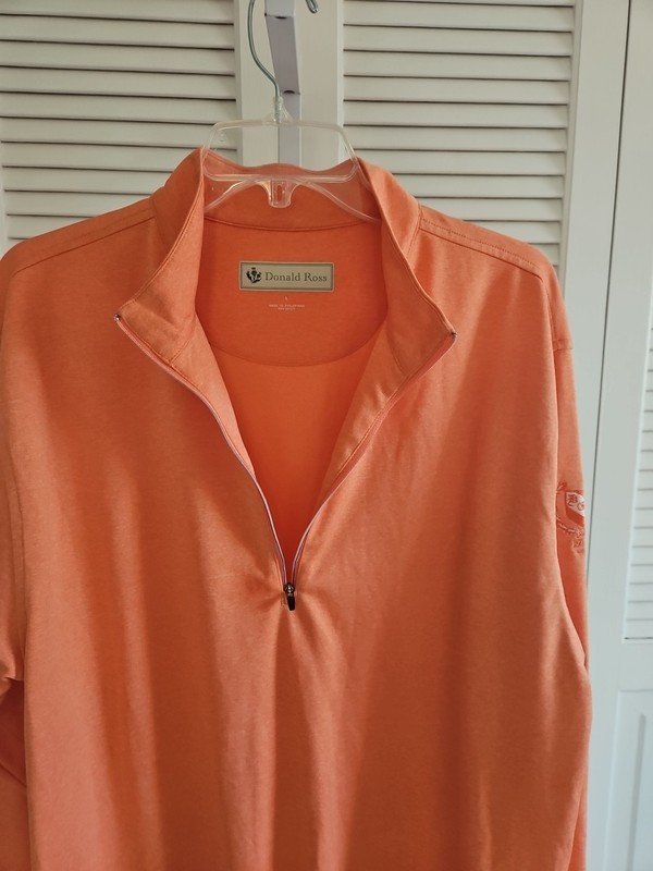 Donald Ross Orange 1/4 Zip Pullover Athletic Golf Stretch Long Sleeve Lightweigh gallery