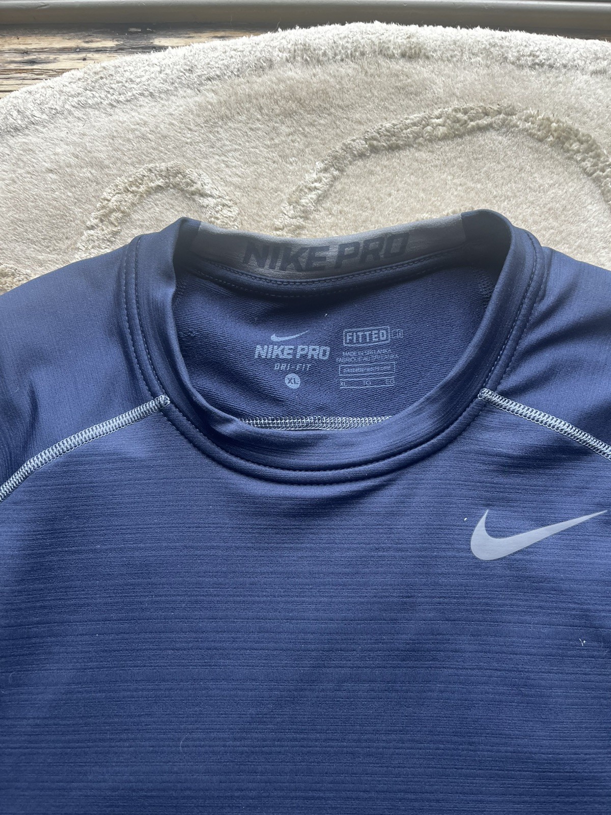 Nike Pro Dri-Fit Fitted Men's Navy Active Pullover Long Sleeve Size XL gallery
