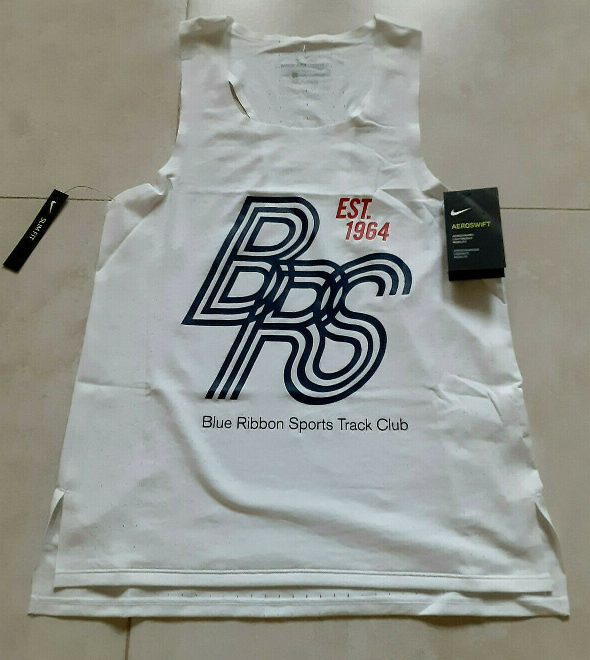 Nike Aeroswift Blue Ribbon Sports Track Club Running Tank CJ4478-100 Size XL gallery