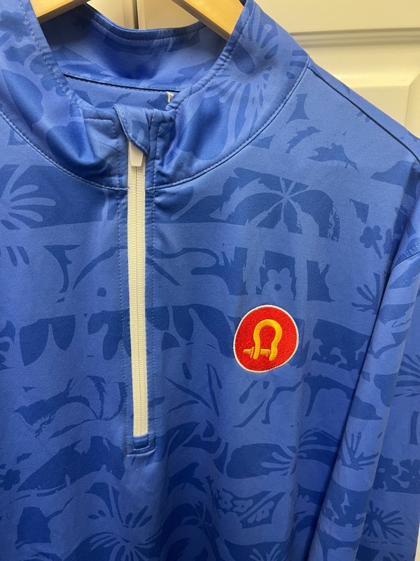 Waggle Men's Waikiki Quarter Zip Golf Shirt Top, Blue Size XXL NEW gallery