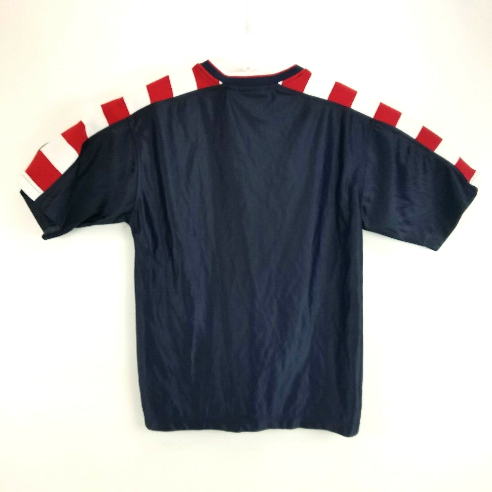 Vtg P Miller Denim Collection Jersey Youth Med (12-14) Blue with Red/White 6 gallery