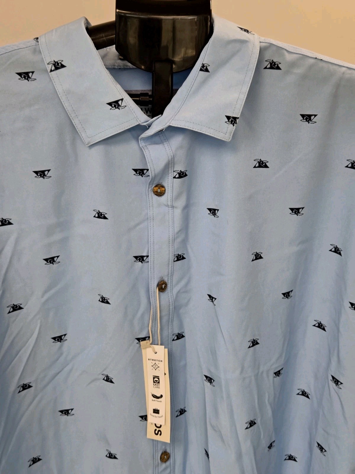 NWT Tallwoods Super Soft 4 Way Stretch Polo Shirt Men 2XL Sky Blue Mountain gallery
