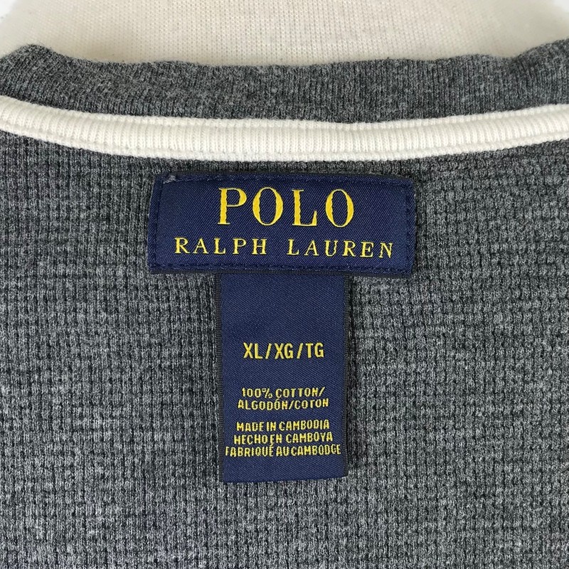 Polo Ralph Lauren Mens Thermal Knit Top Shirt Size XL Gray Embroidered Logo gallery