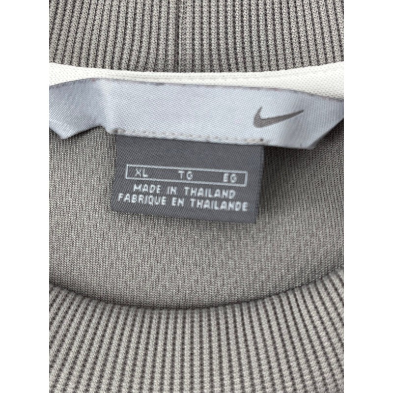 Nike Mens XL Long Sleeve Training Shirt Grey Red Colorblock Mesh Swoosh Y2K gallery