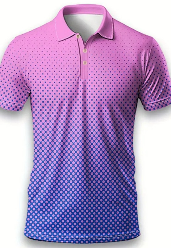 NWOT Ombre Performance Polo Golf Shirt 3XL XXXL Gradient Blue, Purple, Pink NEW gallery