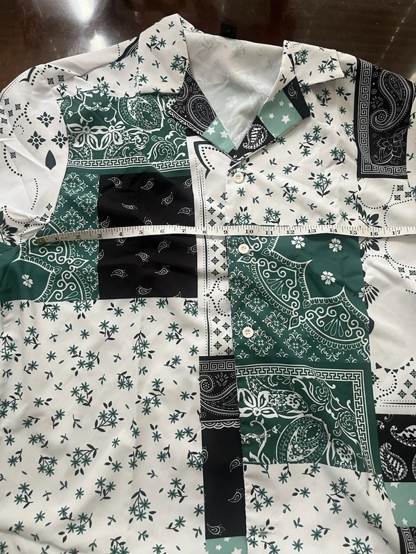 Summer Wear Top & Bottom, Men’s, Top-L Fit, Bottom XL Fit, Paisley White/black gallery