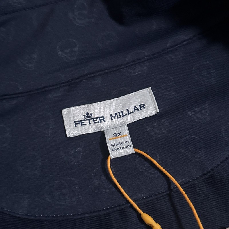 Peter Millar Quarter Zip Skull All Over Print Perth Melange Golf Pullover 3XL gallery