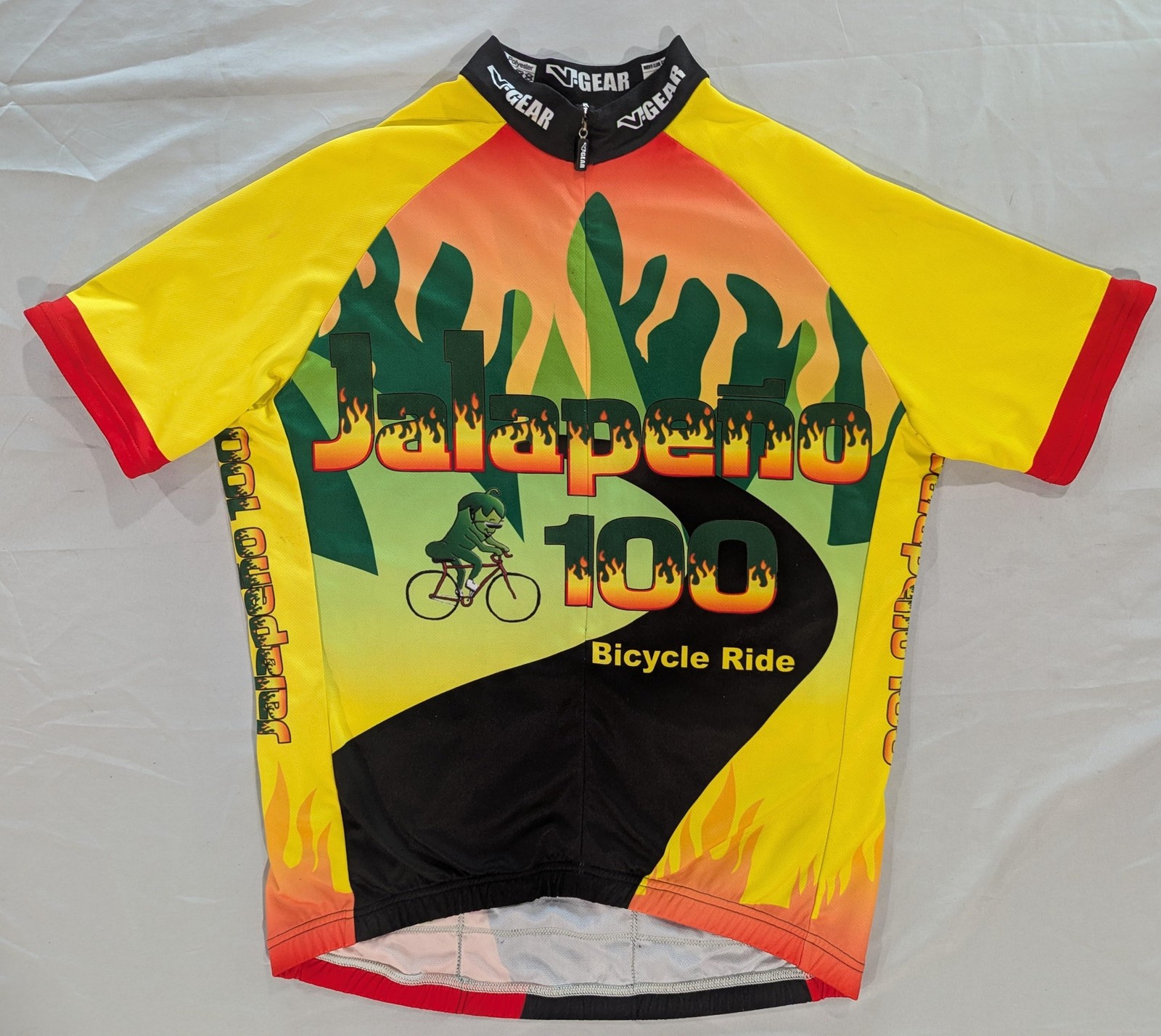 V-GEAR Jersey Shirt Mens S Yellow Jalapeno 100 Bicycle Ride Cycling 1/4 Zip gallery