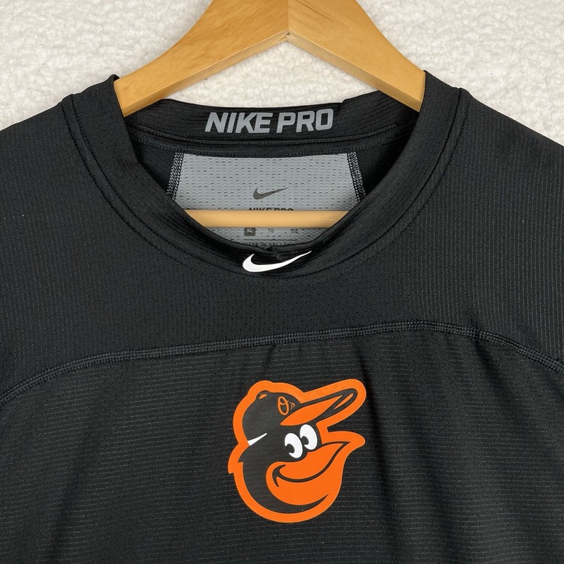 Nike Pro Combat Baltimore Orioles LS Bullpen Shirt XL Center Swoosh DriFit gallery
