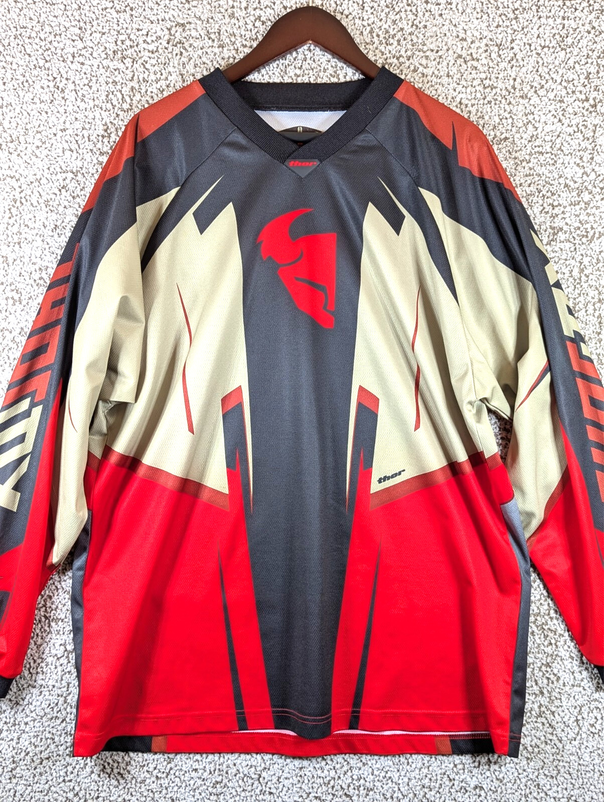 Thor Racing Long Sleeve Riding Shirt Men's Large Red and Black gallery