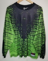 Vintage Reebok Goalkeeper Soccer Jersey Green Croc Print 90s USA Made Mens Large