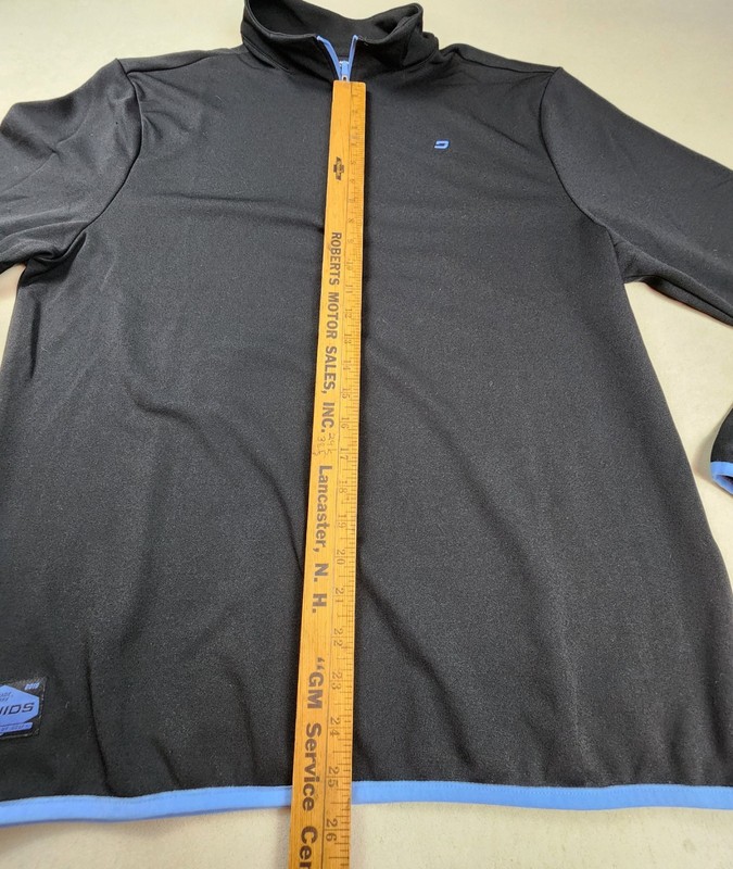 Druids Mens 1/4 Zip Pullover Top Activewear XL Black W/ Blue Trim gallery