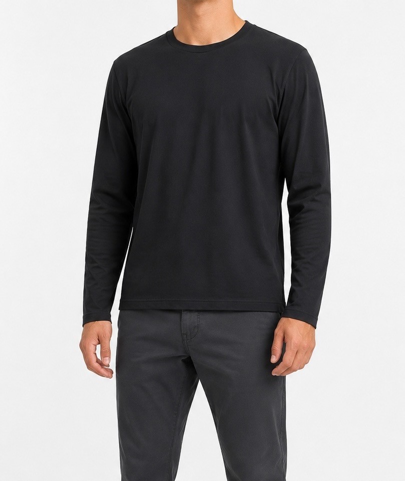 Lululemon Men's Black Long Sleeve Pima Cotton Blend Crew Neck Shirt Size (L) 27 gallery