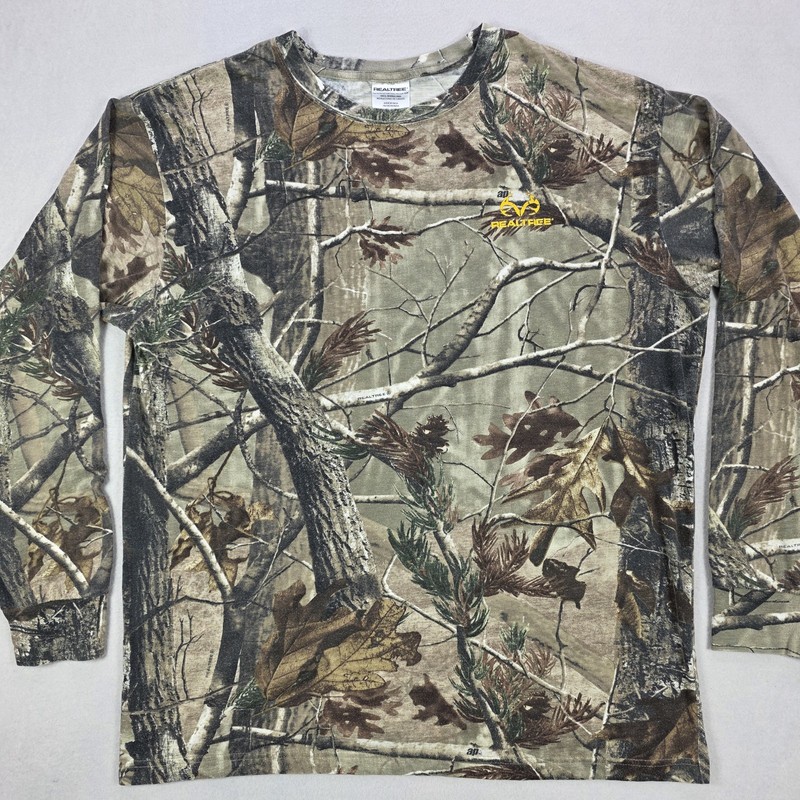 Realtree AP Camouflage Men's Shirt XL Longsleeve Logo Faded Hunting Outdoors gallery