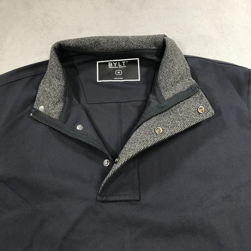 Bylt Fairway Drop Cut Quarter Zip Pullover Men Medium Navy Blue Golf Performance gallery