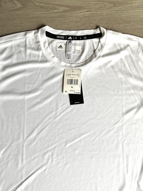 Size XL - adidas Clima Tech Men’s Short Sleeve Shirt CZ0131 White NWT No Bag gallery