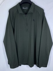 Under Armour Sweatshirt Mens Large Green 1/4 Zip Performance Stretch Pullover