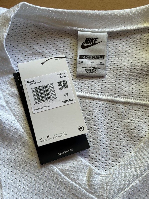 NIKE SPORTSWEAR CLUB HOCKEY JERSEY Mens Size XXL Oversized WHITE RED HV1137-100 gallery